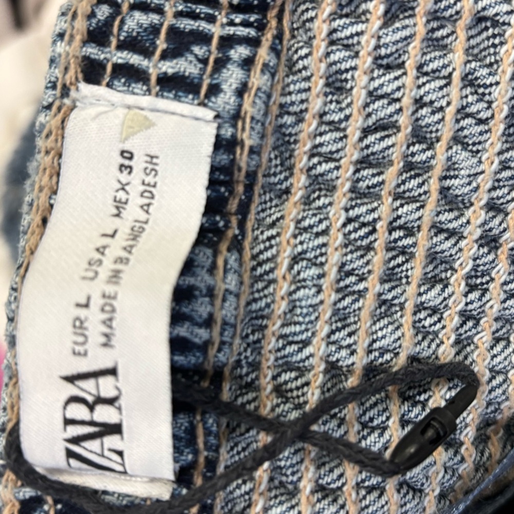 ZARA Corset Style Denim Top Size L - Picture 12 of 13
